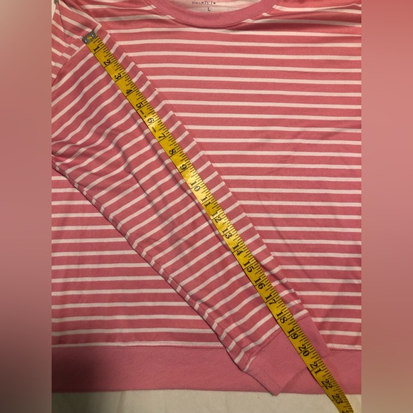 Draper James pink & white stripe PJ top, L - Picture 6 of 9